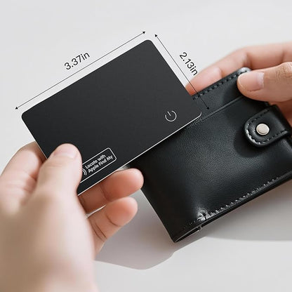 Ultra Slim Air Card Tag: 2025 Wallet Smart Tracker Card - Compatible with Apple Find My Wallets Finder Tracking Cards Tags, Keep Track Item Locator of Luggage, Passport, Purse, Backpack (2 Pack Black)