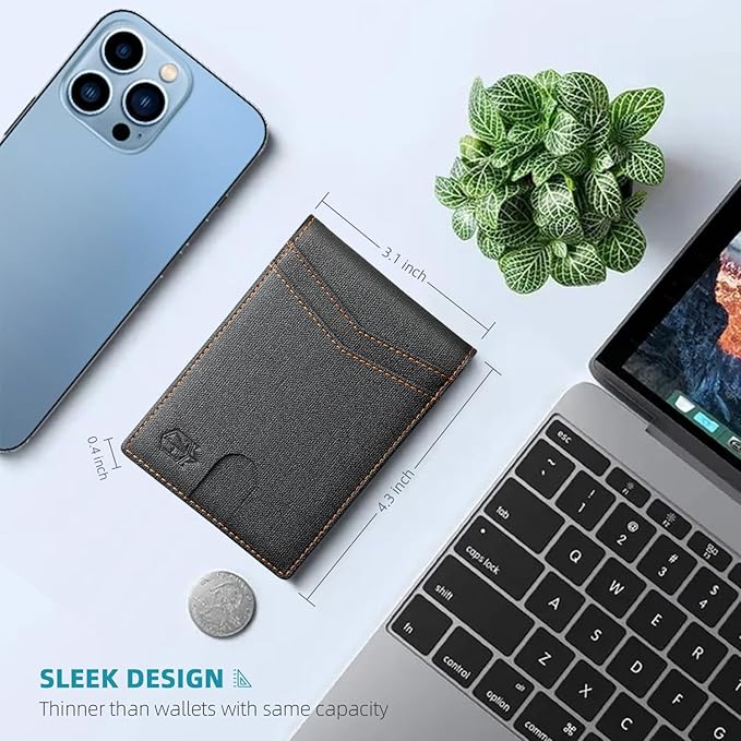 Zitahli Money Clip Wallets for Men,Slim Bifold Wallet 10-12 Cards, Mens Leather Wallet with ID Window,RFID Blocking Thin Minimalist Credit Card Holder,Gifts for Him