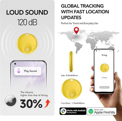 Air Tracker Tags-4 Pack: Bluetooth Tracker Tag, Item Finder Works with Apple Find My App, Trakcer Tag Locator for Your Keys, Wallet, Luggage, Backpack, and More. (Black-4-Dual, 4)