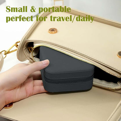 Travel Jewelry Case Bridesmaid Gifts Box,12 Pack Small Jewelry Box Mini Jewelry Organizer,PU Leather Portable Earring Storage Box for Women Girls Bridesmaid Proposal Gifts