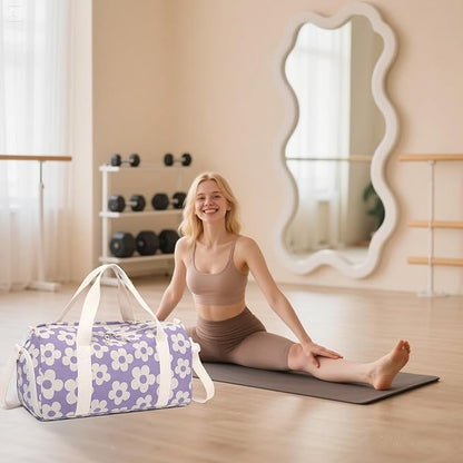 BLUBOON Duffle Bag Girls Kids Cute Gym Bag with Shoes Compartment & Wet Separation Waterproof Sports Overnight Travel Bag