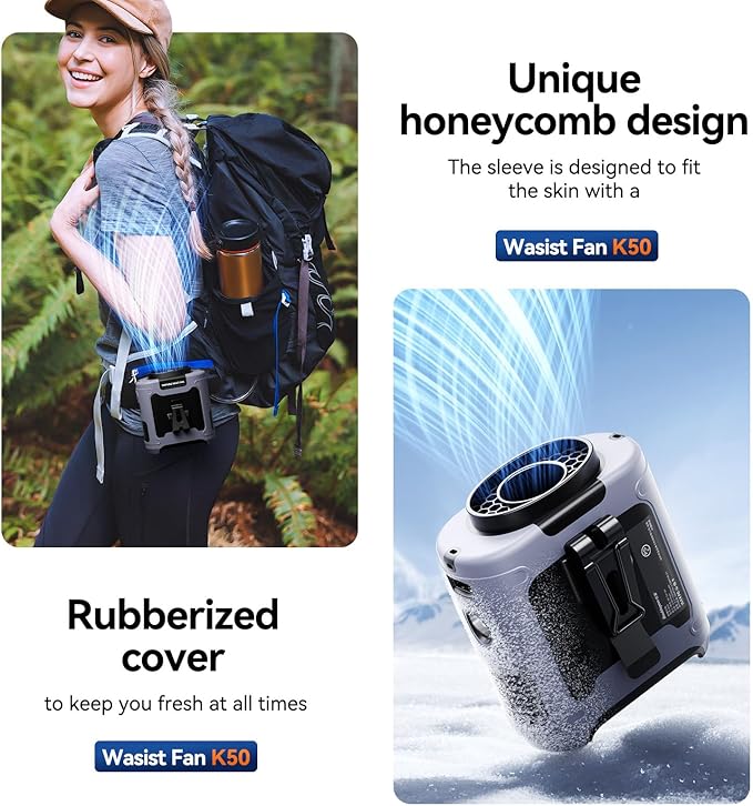 Aristide Waist Fan With Flashlight, Personal Portable USB Rechargeable Waist Clip - 10000mAh, 36hrs Wearable Cooler