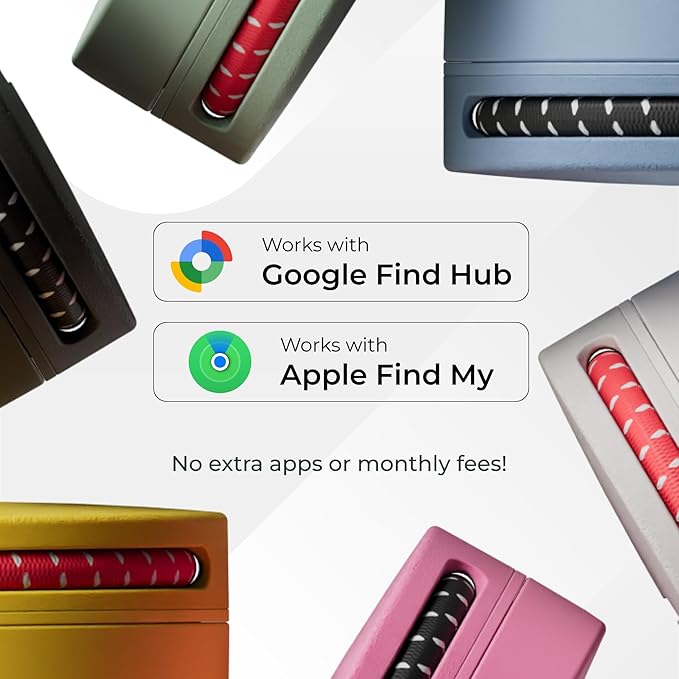 Roam Smart Tracker | Family-Friendly Eco Tracker for Keys, Bags & Kids’ Gear | Works with iOS & Android | Built-in Strap, QR Lost & Found | Replaceable Battery | No Extra App | 1-Pack, Blue