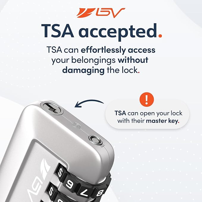 TSA Accepted Luggage Travel Lock, Set-Your-Own Combination Lock for School Gym Locker, Luggage Suitcase Baggage Locks, Filing Cabinets, Toolbox, Case (Silver, 6 Pack)