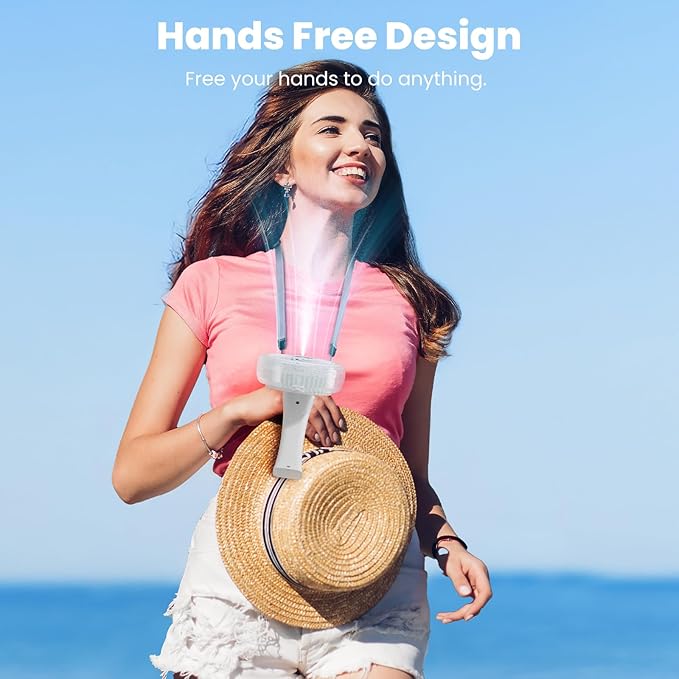 HandFan Upgraded Portable Misting Fan, Handheld Spray Water Mister Fan, USB Rechargeable Personal Mist Fans, Mini Cooling Hand Fans for Summer Beach Travel Concerts, Gifts for Women(White)