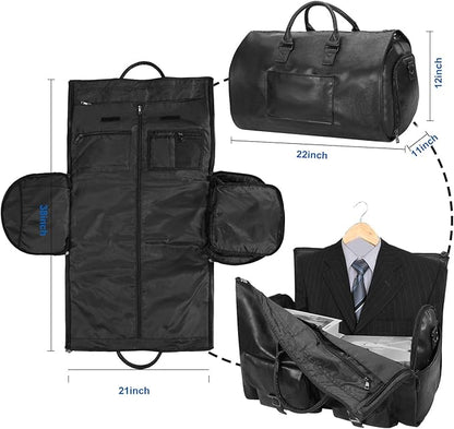 seyfocnia Convertible Travel Garment Bag,Carry on Garment Duffel Bag for Men Women - 2 in 1 Hanging Suitcase Suit Business Travel Bag