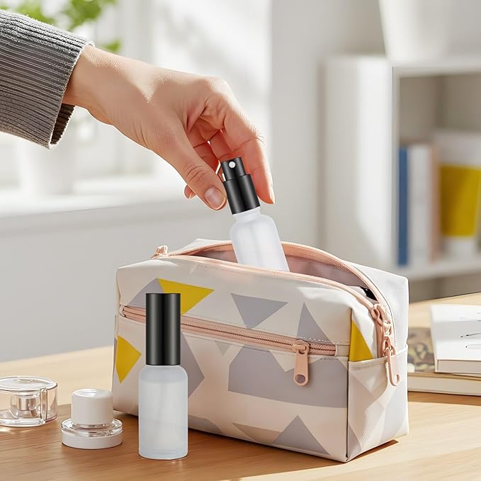 Roshtia 30 Pcs 1 oz/ 30 ml Black Glass Spray Bottle Refillable Perfume Atomizer Clear Decorative Empty Bottles with Fine Mist Sprayer Pump for Face Body Travel