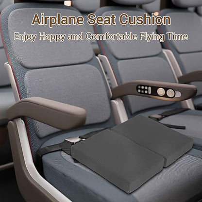 Airplane Seat Cushions 2 Pack, Stadium Seat Cushion, Travel Seat Cushion 16.8 * 13 * 2 inches with Handle, Foldable & Portable for Travel and Outdoor Use (Black)