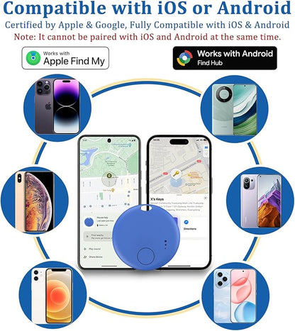 Air Tracker Tag for Android or iOS,Android Tracker Tag-4Pack,Dual System Tracker Tags,Compatible with Google's Find Hub and Apple Find My,Replaceable Battery,Item Finder for Keys,Wallet,Luggage,Bags