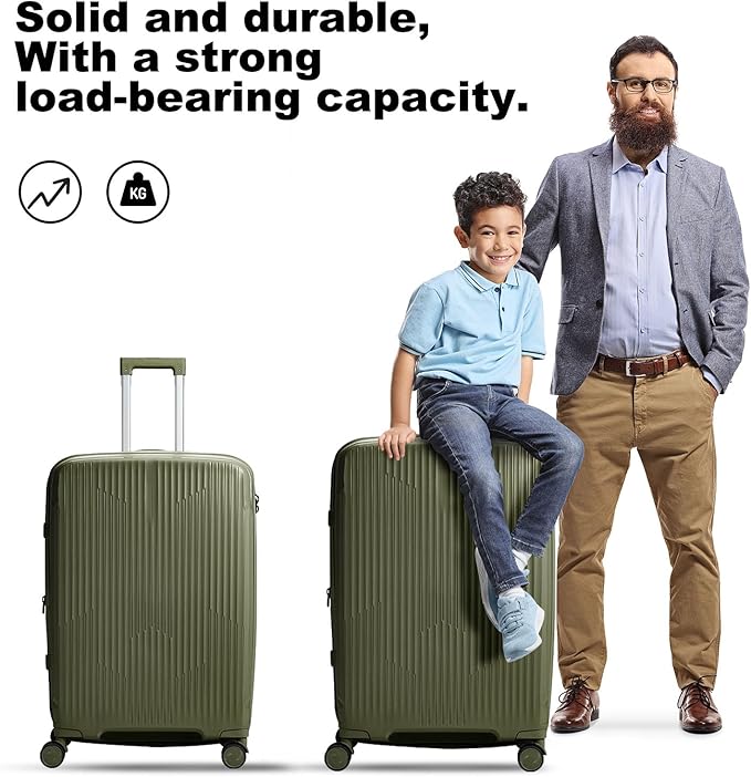 Nazhura Luggage Set, 3-Piece Hardside Suitcase Set, 20-inch Carry On, 24-inch, 28-inch Luggage