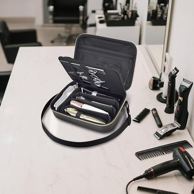 Barber Case for Hair Clippers Cutting Supplies, Trimmer Accessories Organizer for Wahl/ for Ufree/ for Andis Men Women Razor Grooming Kits, for Oneisal Dog Shaver- Washable Oilproof Travel Bag Only