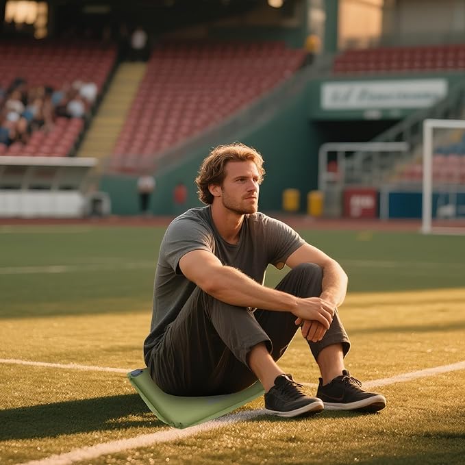 MYDAYS Inflatable Seat Cushion, Portable Stadium Seat Pad, Lightweight Chair Pad for Outdoor, Airplane, Travel, Stadium, Camping & Car