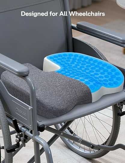 Medisana Gel Wheelchair Seat Cushion for Pain Relief，GC 200G Seat Cushion for Tailbone, Sciatica, Back & Hip Support, Ergonomic Seat Pillow for Office, Car Seat & Wheelchair (Grey)