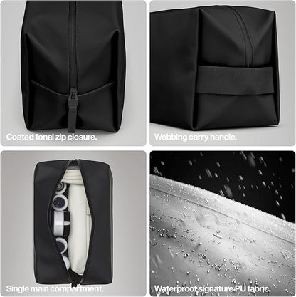 RAINS Wash bag large - Large Toiletry Bag for Men and Women - Wash bag for Travel (Black)
