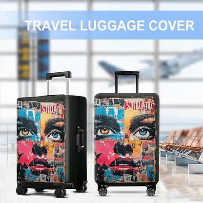 Luggage Cover Washable Suitcase Protector Anti-scratch Suitcase cover Fits 20-34 Inch Luggage (Girl-4, S(20-22inch suitcase))