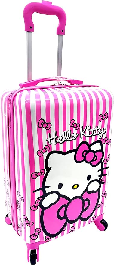 Fast Forward Kids Licensed Hard-Side 20” Spinner Luggage Lightweight Carry-On Suitcase (Hello Kitty) Carry-On 20 Inch