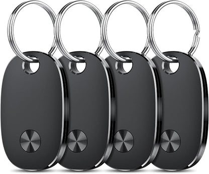 Tracker Tags-4 Pack, Bluetooth Tracker Works with Apple Find My APP (iOS Only), Keys Finder and Item Locator for Luggage, Backpack, Suitcases, Replaceable Battery, IP67 Waterproof weTag pro