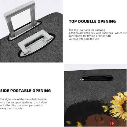 Travel Luggage Cover Suitcase Protector Washable Baggage Covers With Concealed Zipper Suitable For 18-32 Inch Large African American Black Girl