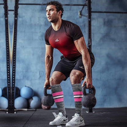 fenglaoda Compression Socks Women Men 6 Pairs, Knee High Best Support Circulation Socks for Running, Travel, Flight, Nurse