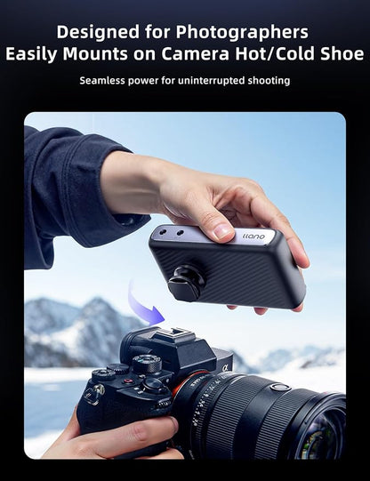 llano 10200mAh Camera Portable Charger, 30W PD Fast Charging, Compatible with Sony, Canon, Nikon, Fujifilm, GoPro, DJI Osmo, Insta360, Akaso, 4-Port DC 8V/12V & USB-C/USB-A Power Bank