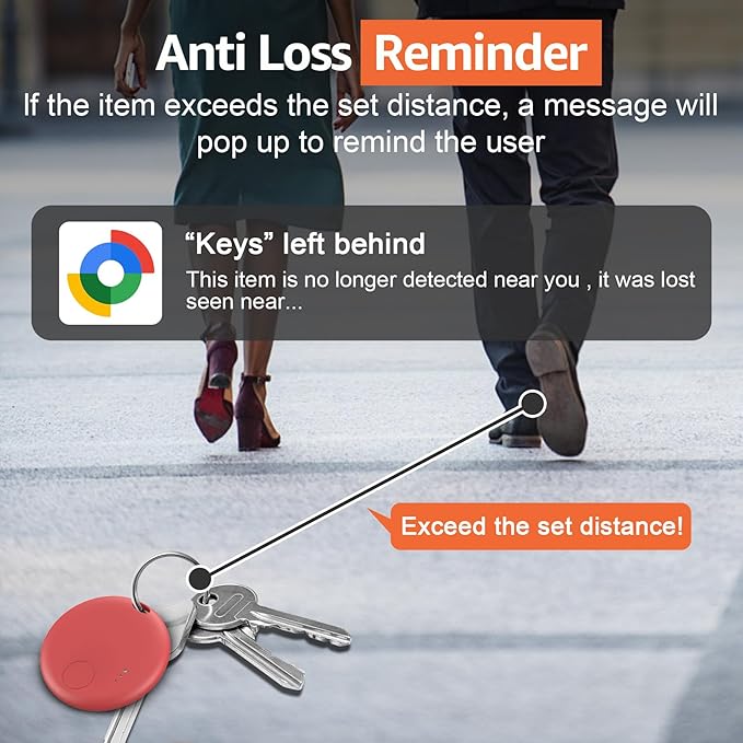 Smart Tags-4 Pack for Android Tracker Tags, Bluetooth Tracker, Work with Google's Find Hub App, Item Finder for Keys, Item Locator for Wallet, Suitcases, Pets (Multicolored)