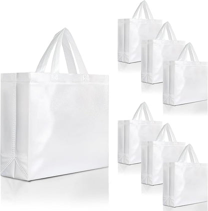 Nush Nush Large White Gift Bags Bulk - Set of 30 Reusable White Gift Bags Large Size With Handles - For Small Business Use, Wedding Gifts, Birthday Party Favor, Christmas, Holidays - 13x5x11 Size