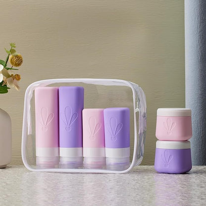 INSFIT Silicone Travel Bottles Set, 6 Pack Travel Size Toiletries, Leakproof Travel Bottles for Toiletries, Travel Accessories for Women, Airplane Travel Essentials, Travel Containers for Toiletries