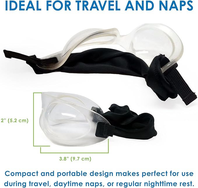 Eyeseals 4.0 Sleep Mask – Clear – Moisturizing Eye Masks for Sleep Keep Dry Air Out – Latex-Free Eye Mask Great for CPAP Users