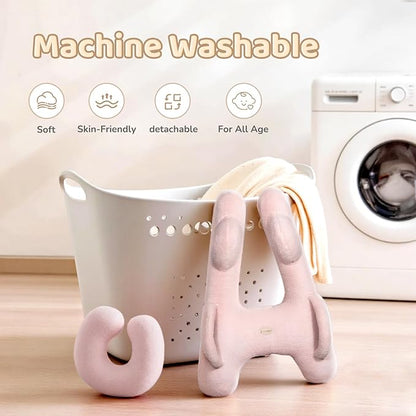 FLORICH Car Sleeping Travel Pillow for Kids, Kids Travel Pillow Removable H-Shaped Pillow for Adults and Children to Support Head and Body Road Trips with Neck Pillow and Blanket (Pink)