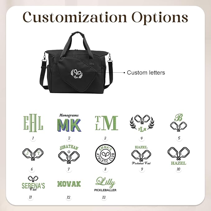 Personalized Duffel Bag Custom Sport Gym Travel Bags Embroidered Name Text Customized Dry Wet Separated Weekend Waterproof Bag for Women Men (D-Black)