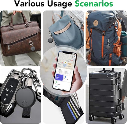 Air Tracker Tags-4 Pack: Smart Bluetooth Tracker, Item Finder Works with Apple Find My (iOS Only) App, Trakcer Tag Locator for Keys, Luggage, Satchel, weTag mini. (Not for Android Devices)