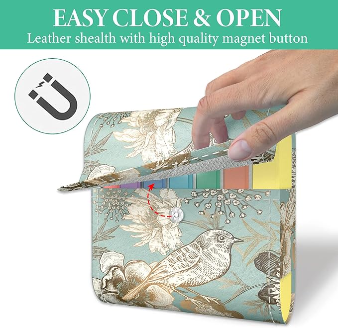 Pill Organizer,LIZIMANDU Weekly Travel Pill Case Box Medication Reminder Daily AM PM, Day Night 7 Compartments,for 4 Times A Day, 7 Days a Week-Includes Leather PU Carrying Case (Blue Bird)