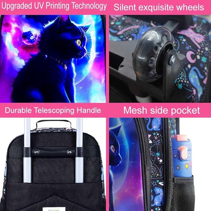 Kids Suitcase with Wheels for Girls and Boys, Rolling Carry on Luggage for Toddler Children