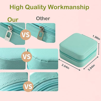 Travel Jewelry Case Bridesmaid Gifts Box,12 Pack Small Jewelry Box Mini Jewelry Organizer,PU Leather Portable Earring Storage Box for Women Girls Bridesmaid Proposal Gifts