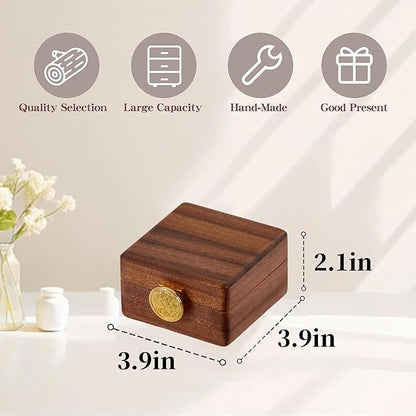Travel Jewelry Case Wood Small Jewelry Box for Women Wood Jewelry Organizer Storage Holder For Earrings Rings Necklaces Velvet Wooden Jewelry Box With Lock