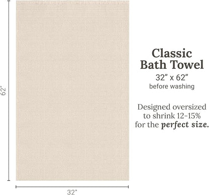 GILDEN TREE Waffle Towels for Bathroom, 100% Cotton Quick Dry Towel, Waffle Bath Towels Large, Absorbent Lightweight Travel Towel, Bath Towels Set of 2, Classic Style (Cream)