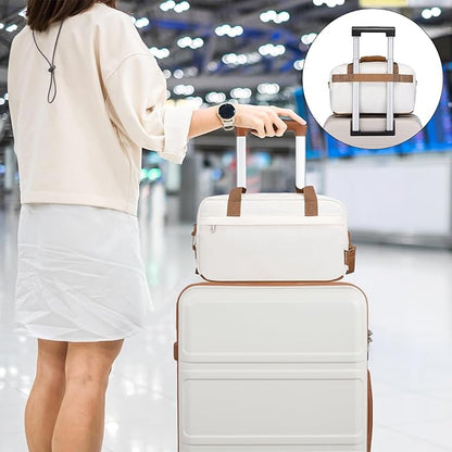 Kono Travel Duffel - 14L Under Seat Carry-On Sports Tote Gym Weekender Overnight Bag - 13.78"x7.87"x7.87" White