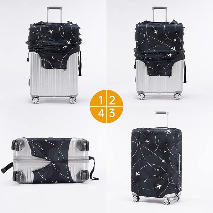 Travelkin Luggage Covers With Tag For Suitcases Tsa Approved,Suitcase Covers Protector Fit 18-32 Inch Luggage,L