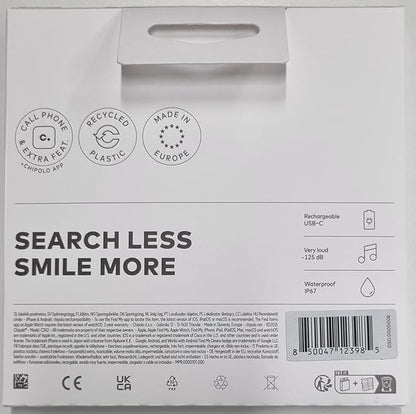 Chipolo LOOP - Rechargeable Bluetooth Tracker for Key and Pocket Location, Compatible with Apple or Google, Call Your Phone & Out of Range Alerts for Android