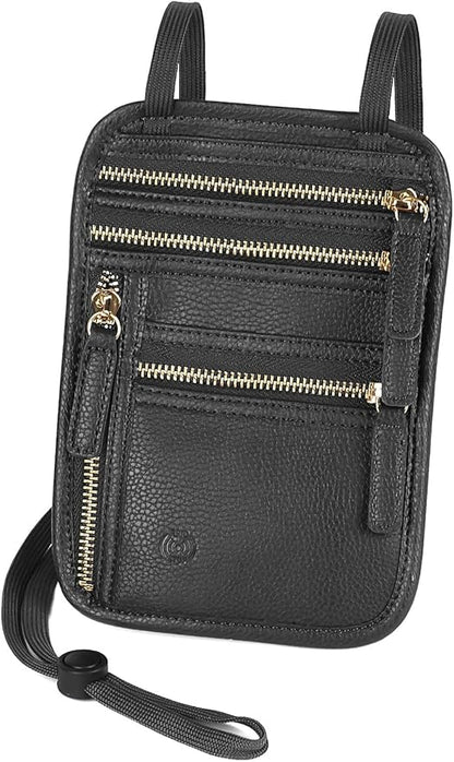 Sizobi Neck Wallet for Traveling Women Men, RFID Blocking Leather Passport Holder Pouch, Family Document Organizer Passport Wallets,International Travel Must Haves Travel Accessories