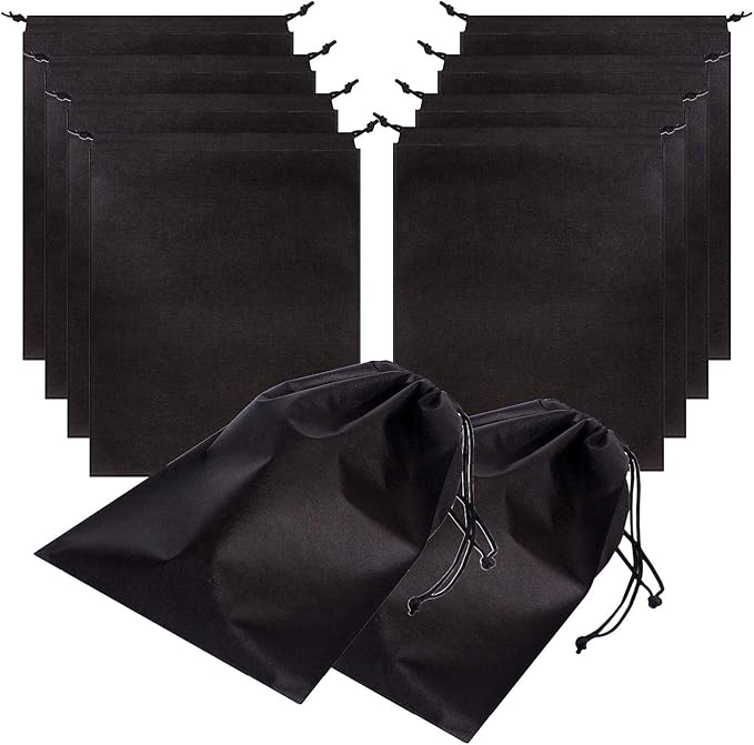 Set of 10 Jumbo Shoe Bags for Travel Non-Woven with Rope for Men and Women Large Shoes Pouch Storage Packing Organizers