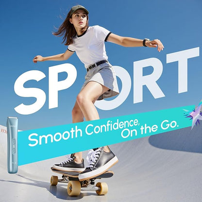 Dual Head Electric Shaver for Women - Rechargeable Body Hair Trimmer, 5-Min Fast Charge for Travel, Portable Facial Hair Removal for Ladies, Dermaplane Razor for Women Face, Birthday Gifts (Blue)