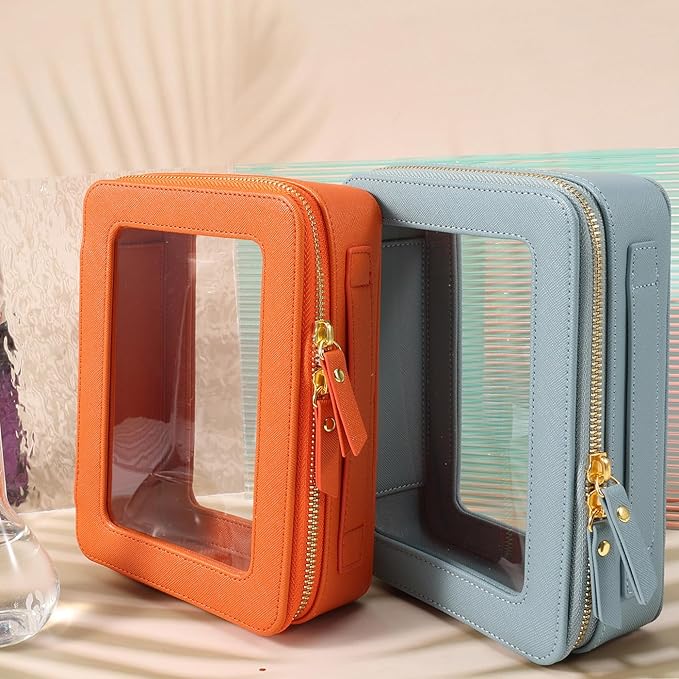 SANHECUN Toiletry bag waterproof cosmetic organizer with handle lagre opening for travelling