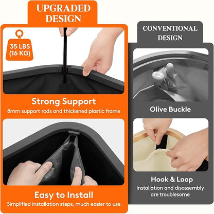 Lifewit 85L Laundry Basket with Lid, Large Laundry Hamper with Plastic Handles and Removable Bag, Foldable Tall Dirty Clothes Hampers for Laundry for Laundry Room, Bedroom, Bathroom, Dorm, Dark Gray