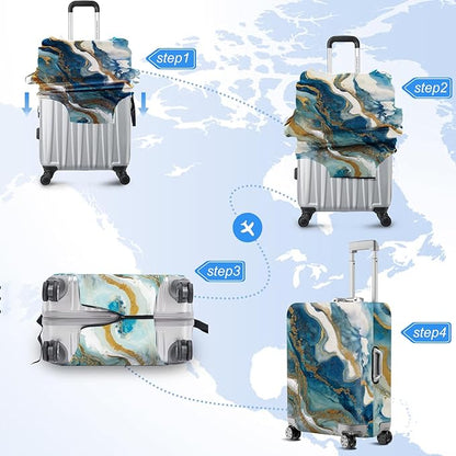 ANNA QUEEN Travel Luggage Cover Suitcase Protector Suitcase Cover Anti-Scratch,Stretchable Bag Cover Washable Durable Polyester