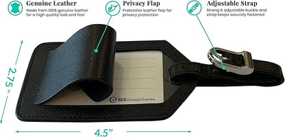 Personalized Monogrammed Black Leather RFID Passport Wallet and Luggage Tag