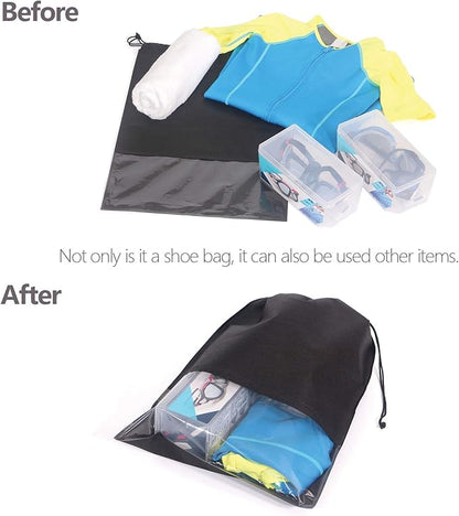 24PCS Travel Shoe Bags Non-Woven with Rope for Men and Women Large Shoes Storage Packing Pouch Organizers
