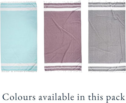 LANE LINEN Pool Towels, Turkish Beach Towels Oversized Set of 6, Pre-Washed, No Shrink, Quick Dry Travel Towel, Beach Towel for Women, Absorbent & Sand Free Towel, 39"x71" - Summer Color