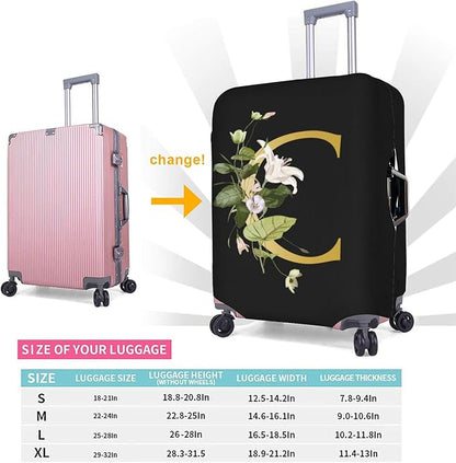 Decorative C Suitcase Protectors Elastic Washable Luggage Covers With Concealed Zippers For 18-32 Inch Luggage (Size Xl: Fits 29-32 Inch)
