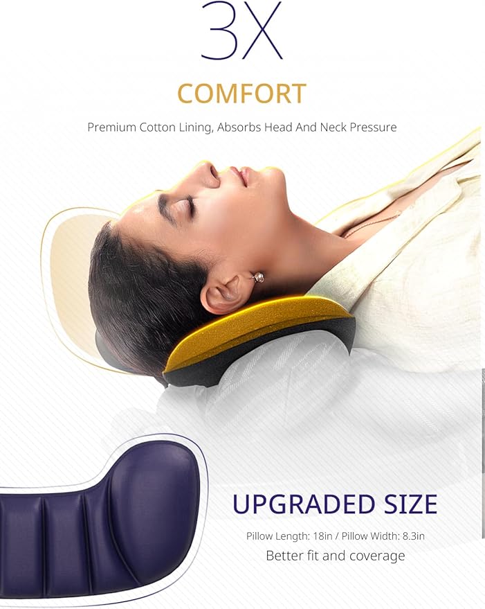 Travel Pillow, Airplane Neck Pillow for Long Flight, Oversized Head Strap with 3D Eye Mask for Sleep, 360°Support Headrest, Stop Bobblehead, Ultimate Travel Essentials for Men Women Purple